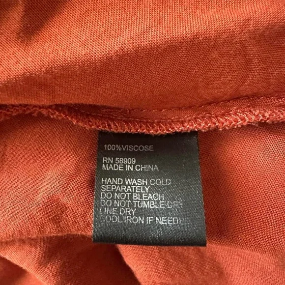 Gianni Bini Rust Flowy Babydoll Dress Size Small - Picture 9 of 9